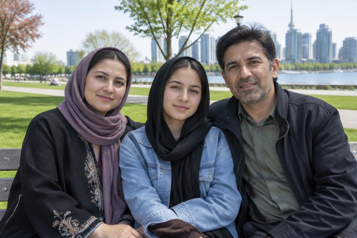 Illustrative image of a family in a Canadian park