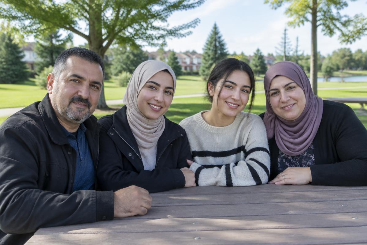 Illustrative image of a family together in a Canadian park